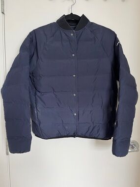 Navy Puffer Bomber Jacket -Finisterre